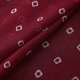 Maroon - Kota Doria Cotton Tie-Dye Bandhani Fabric 23