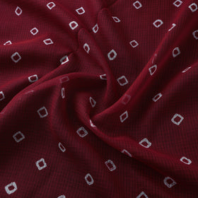 Maroon - Kota Doria Cotton Tie-Dye Bandhani Fabric 23
