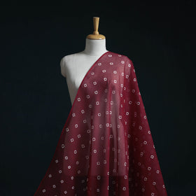 Maroon - Kota Doria Cotton Tie-Dye Bandhani Fabric 23