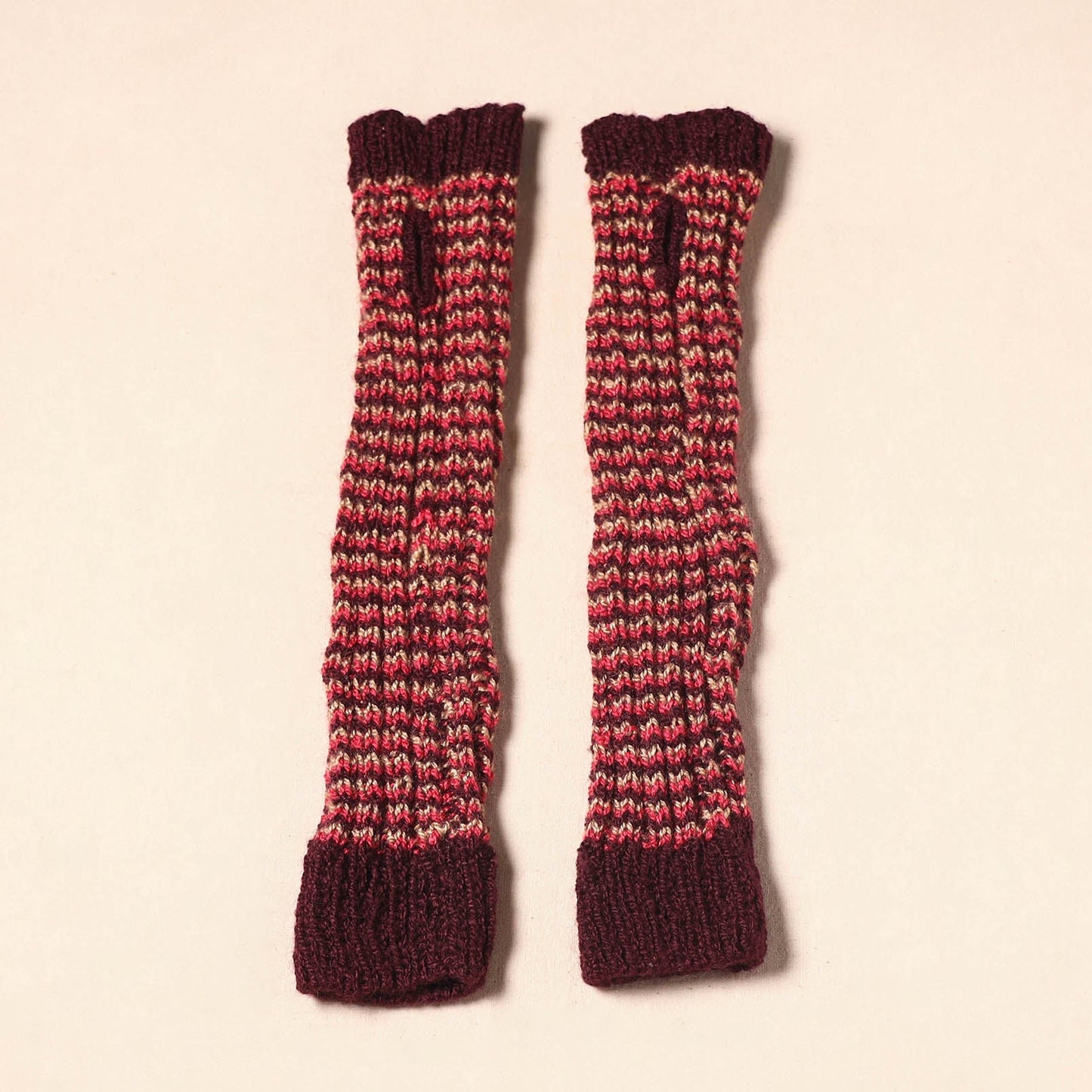 Maroon Kumaun Hand Knitted Woollen Hand Warmer