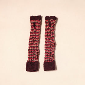 Maroon Kumaun Hand Knitted Woollen Hand Warmer