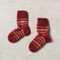  Maroon Kumaun Hand Knitted Woolen Socks - Kids
