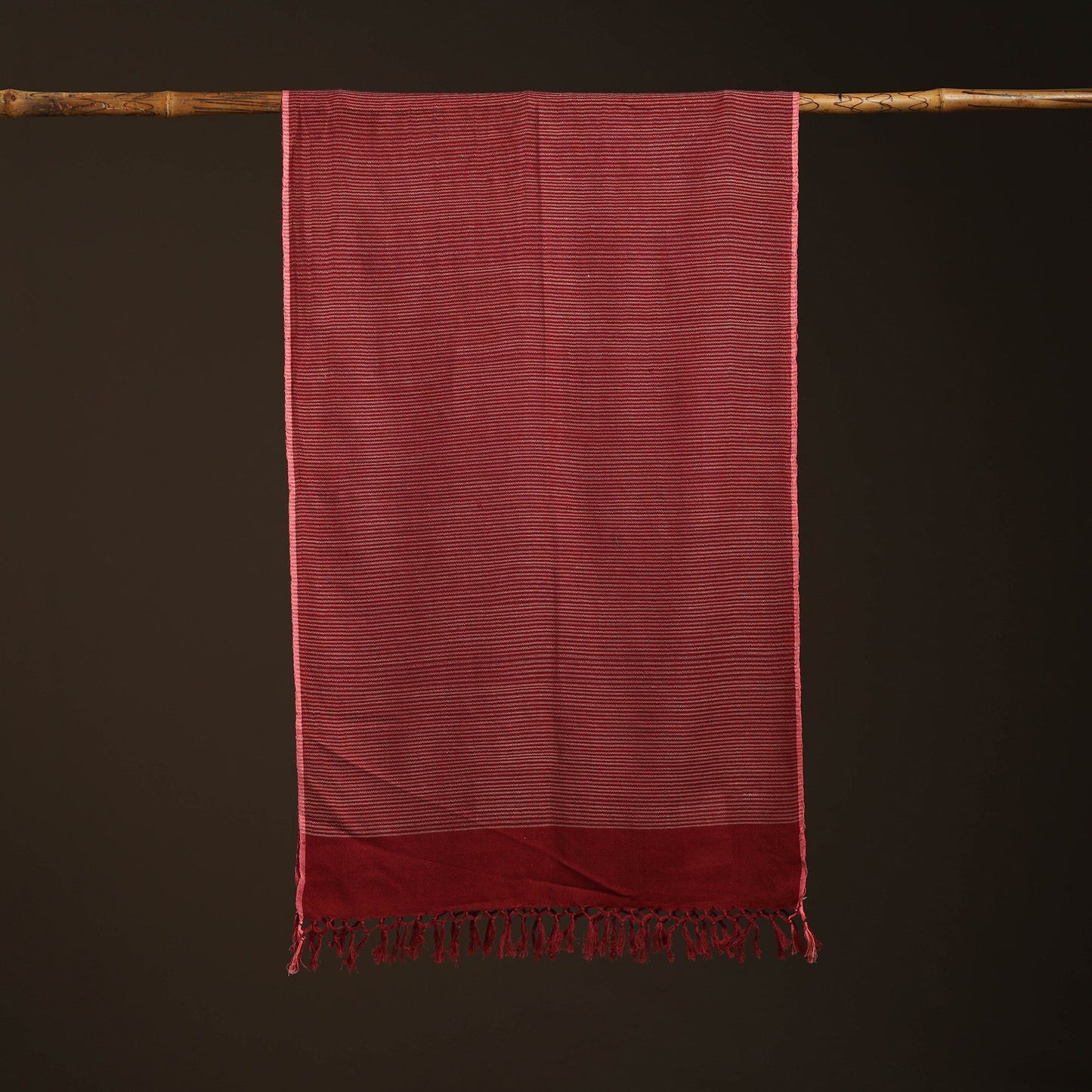 Maroon - kumaun handwoven merino wool x cotton stole 95