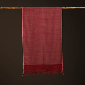 Maroon - kumaun handwoven merino wool x cotton stole 95