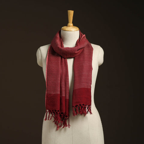 Maroon - kumaun handwoven merino wool x cotton stole 95
