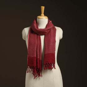 Maroon - kumaun handwoven merino wool x cotton stole 95