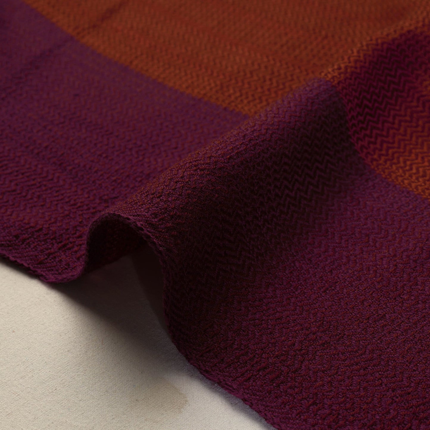Buy Maroon Kumaun Handwoven Merino Woollen Fabric Online
