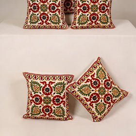Maroon - kutch aari hand embroidery cushion cover (set