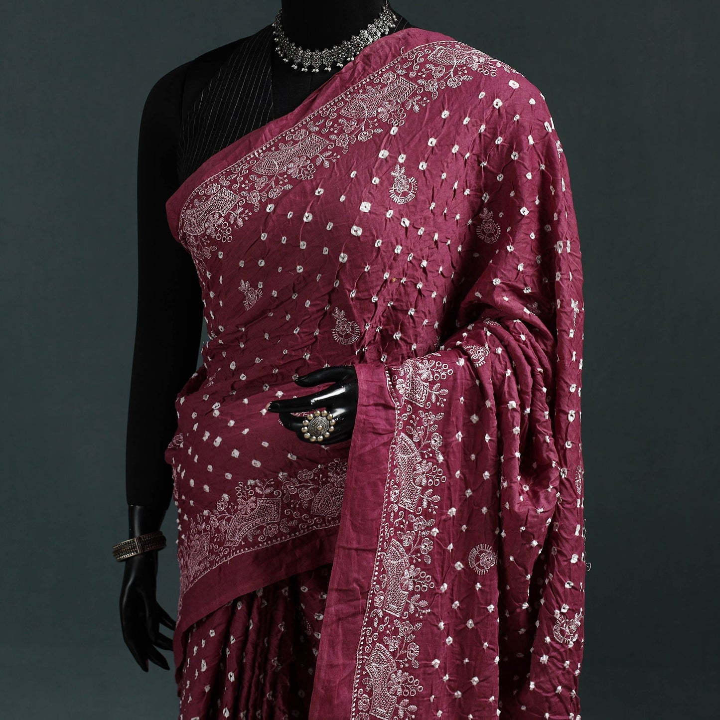 Kutch bandhani tie-dye cotton saree 25 - handcrafted