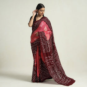 Buy Kutch Bandhani Tie-Dye Cotton Saree with Blouse Piece Online l iTokri.com