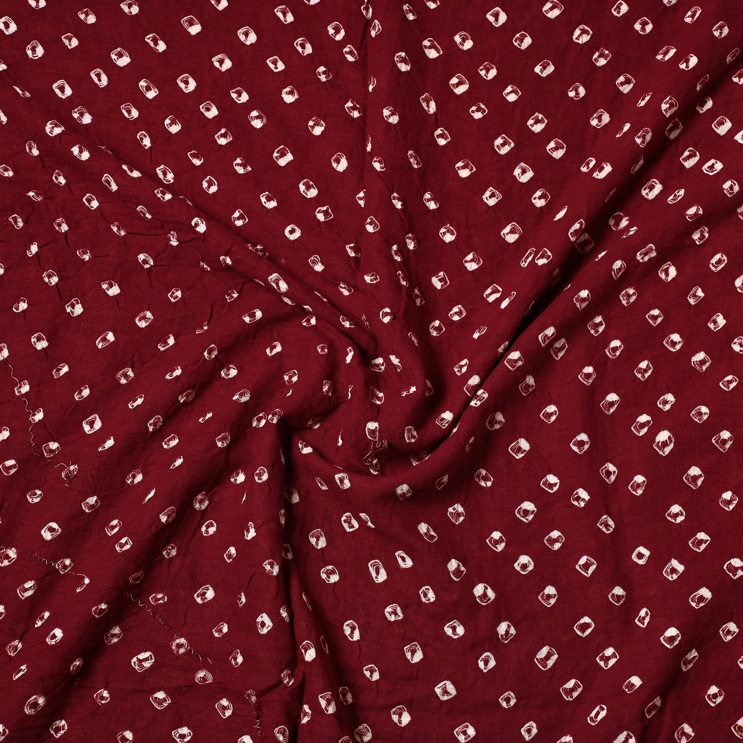  Kutch Bandhani Tie-Dye Satin Cotton Precut Fabric 