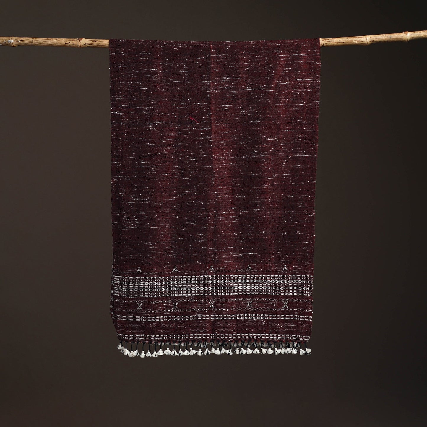 Kutch bhujodi handwoven merino wool stole 189 - handcrafted