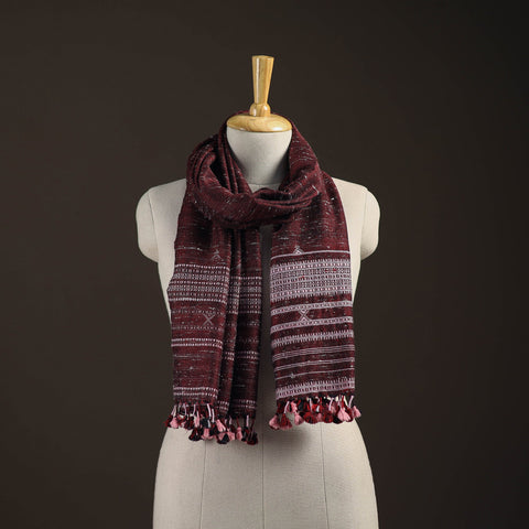 Kutch bhujodi handwoven merino wool stole 187 - handcrafted