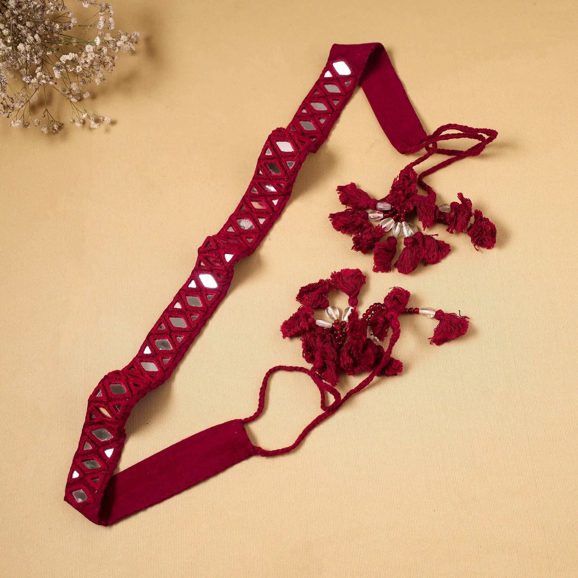 Kutch embroidery mirror work dori waist belt / kamarbandh