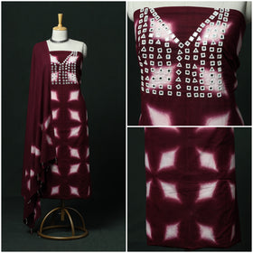 Kutch hand embroidered mirror work clamp dyed cotton