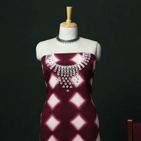 Kutch hand embroidered mirror work clamp dyed cotton