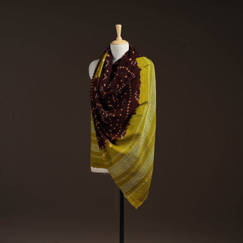 Kutch handwoven bandhani merino wool shawl 07 - handcrafted