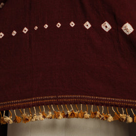 Maroon - kutch handwoven merino wool bandhani tie-dye shawl