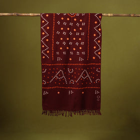 Kutch handwoven merino wool tie-dye bandhani stole 10