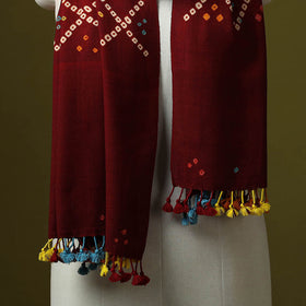 Kutch handwoven merino wool tie-dye bandhani stole 22