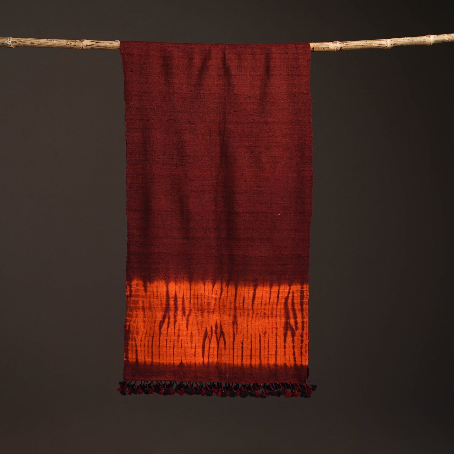 Kutch handwoven merino wool x tussar silk shibori tie-dye