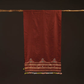 Kutch handwoven mirror work merino wool embroidered stole