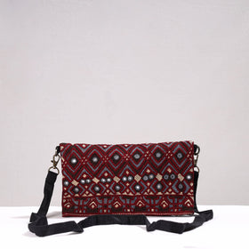 Multicolor - Kutch Jat Hand Embroidery Linen Folded Sling Bag