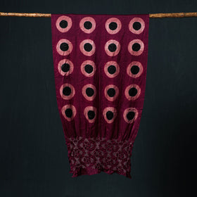 Kutch modal silk clamp dyed bandhani shibori stole 05