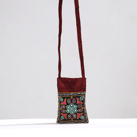 Kutch Pakko Hand Embroidery Mashru Silk Sling Bag