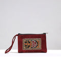  Kutch Pakko Hand Embroidery Mirror Work Mashru Silk Mobile Pouch 97 
