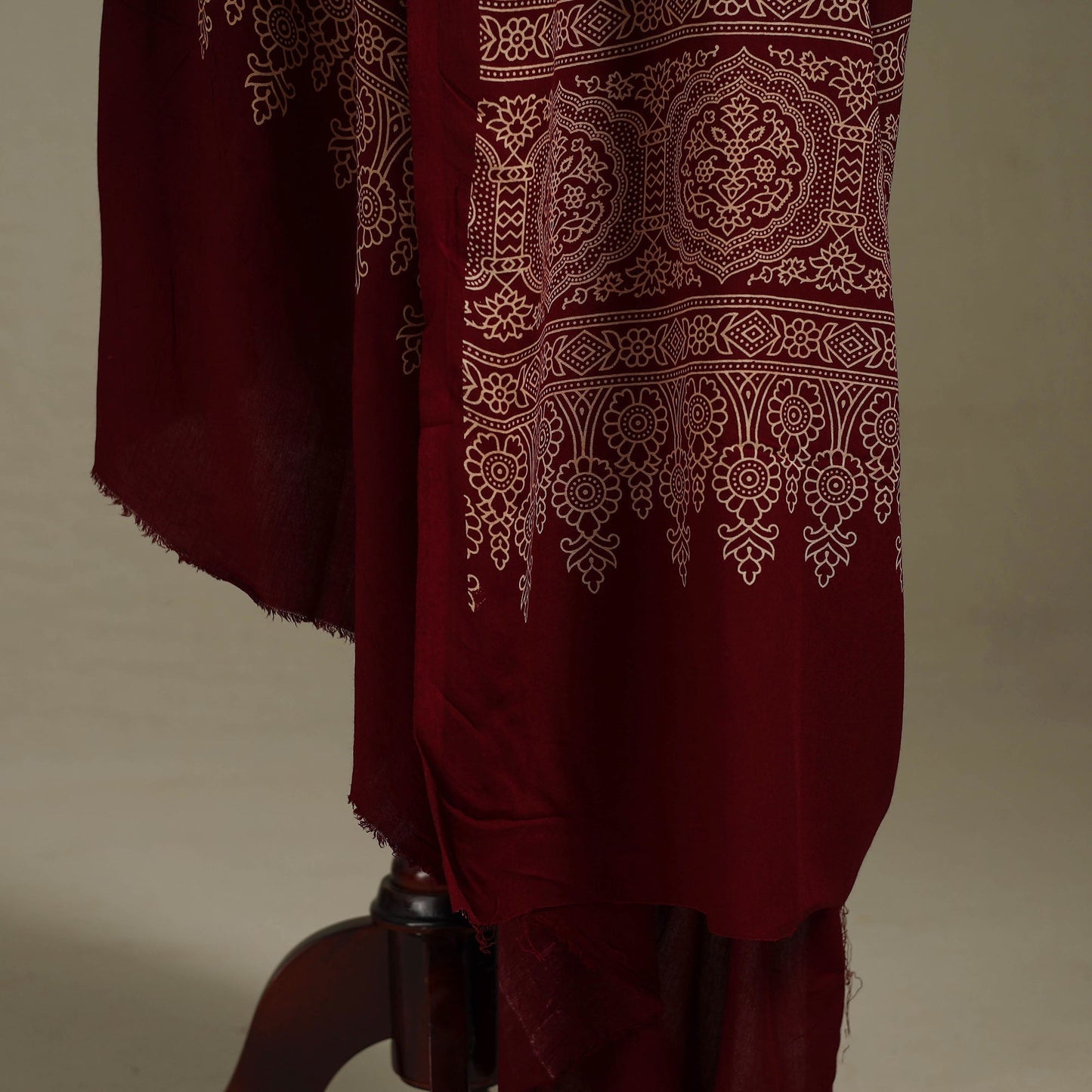 Kutch printed rayon dupatta 57 - handcrafted