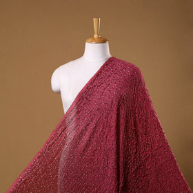 Maroon - kutch tie-dye chanderi silk bandhani fabric 02