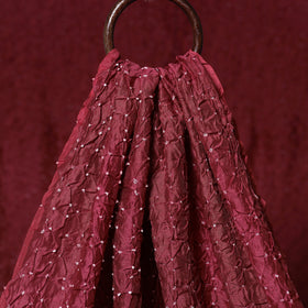 Maroon - kutch tie-dye chanderi silk bandhani fabric 02