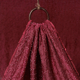 Maroon - kutch tie-dye chanderi silk bandhani fabric 02
