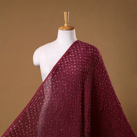 Maroon - kutch tie-dye chanderi silk bandhani fabric 05