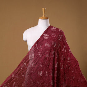 Maroon - kutch tie-dye chanderi silk bandhani fabric 11