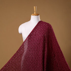 Maroon - kutch tie-dye chanderi silk bandhani fabric 16