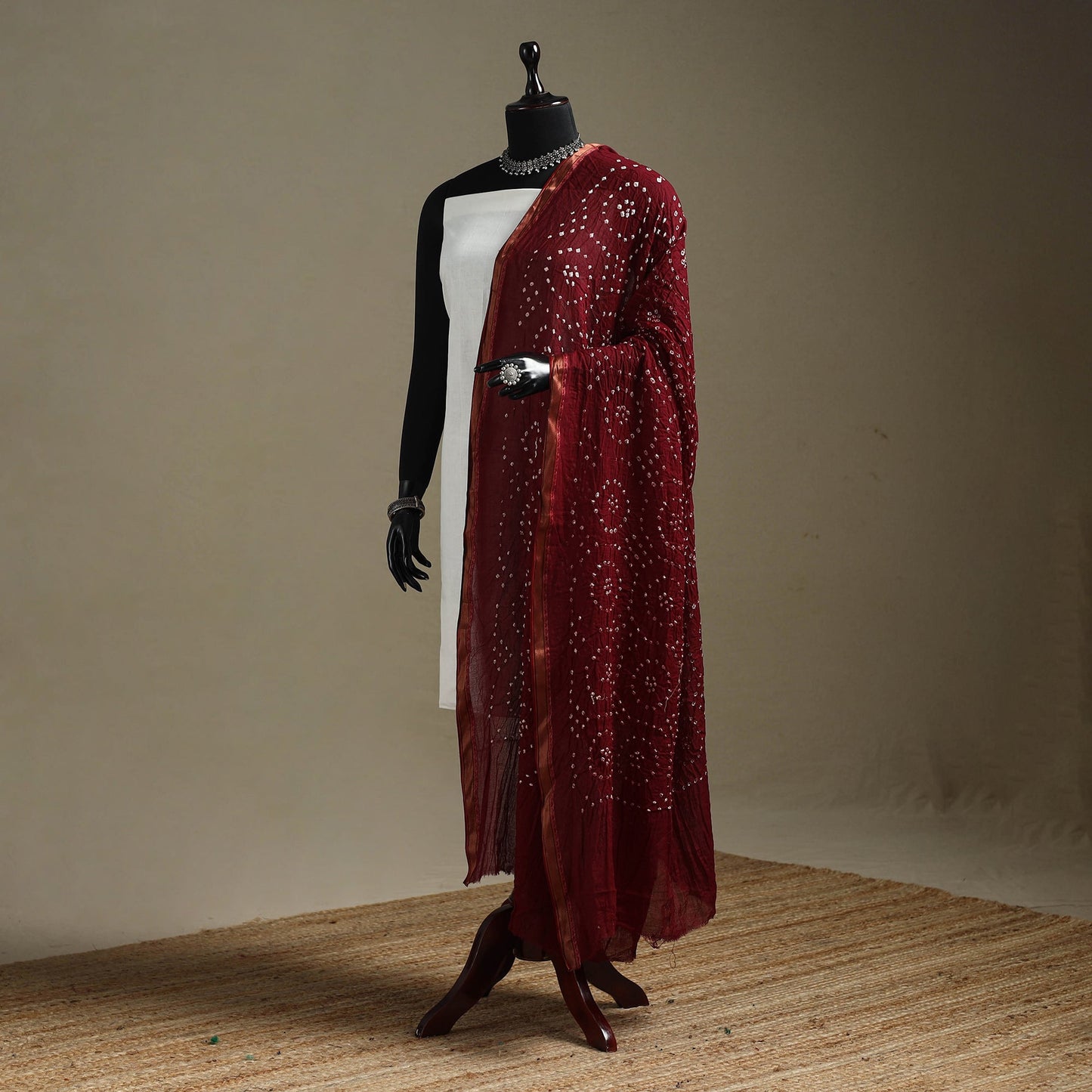 Kutch tie-dye cotton bandhani dupatta with border 28