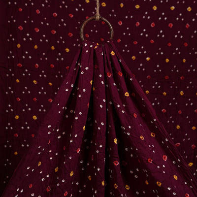 Maroon - kutch tie-dye cotton bandhani fabric 01
