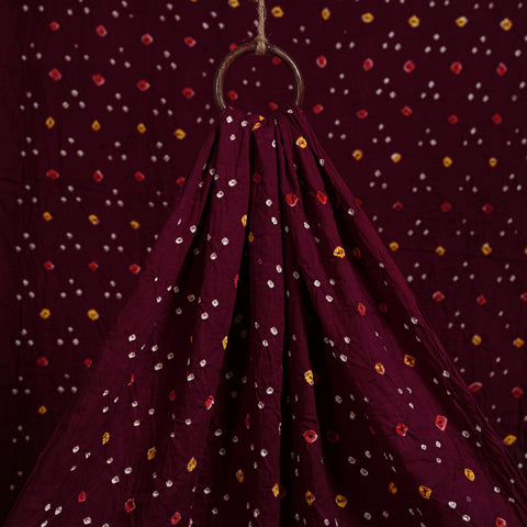 Maroon - kutch tie-dye cotton bandhani fabric 01