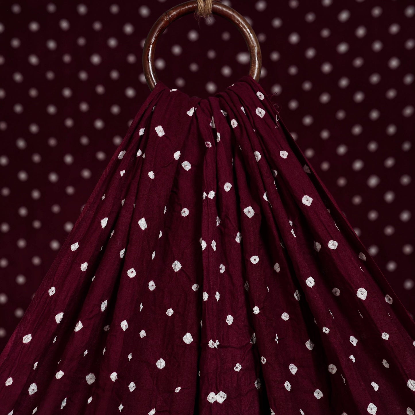 Maroon - kutch tie-dye cotton bandhani fabric 01