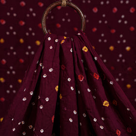 Maroon - kutch tie-dye cotton bandhani fabric 01