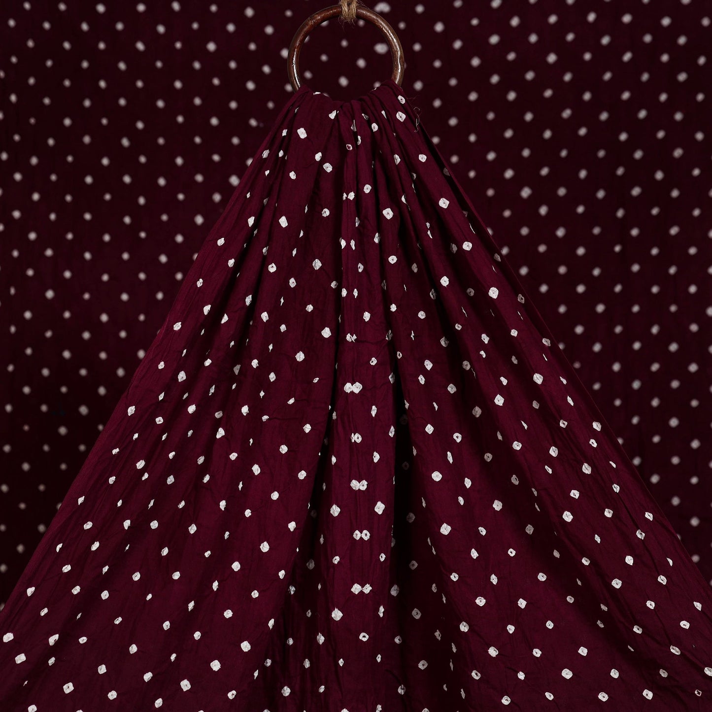 Maroon - kutch tie-dye cotton bandhani fabric 01