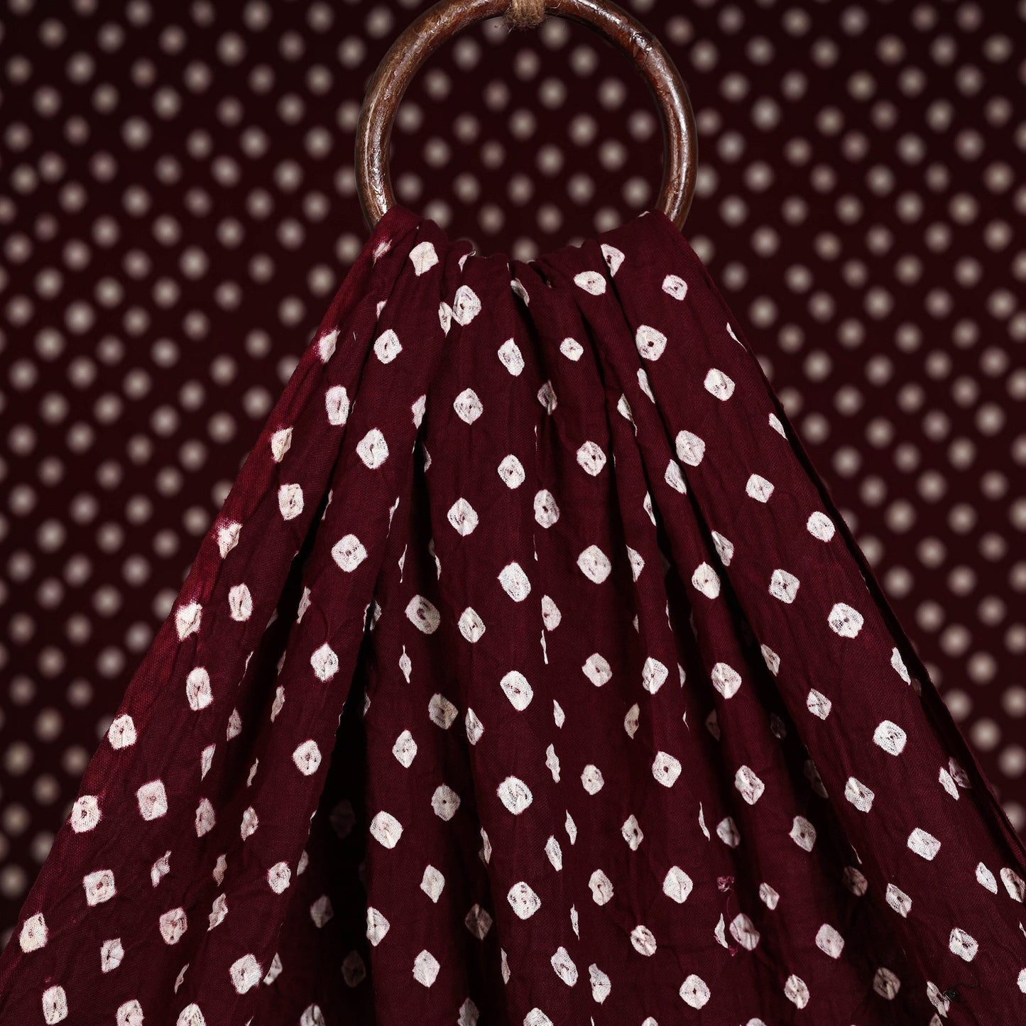 Maroon - kutch tie-dye cotton bandhani fabric 02