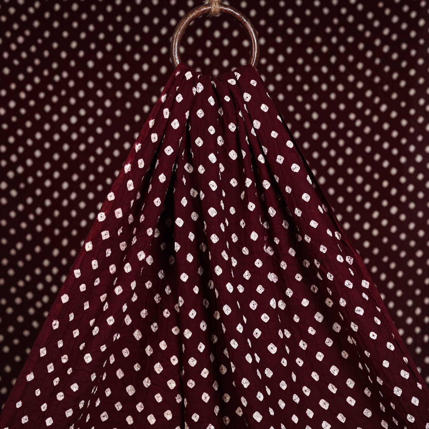 Maroon - kutch tie-dye cotton bandhani fabric 02