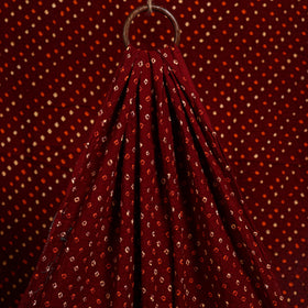  Maroon Kutch Tie-Dye Mul Cotton Bandhani Fabric