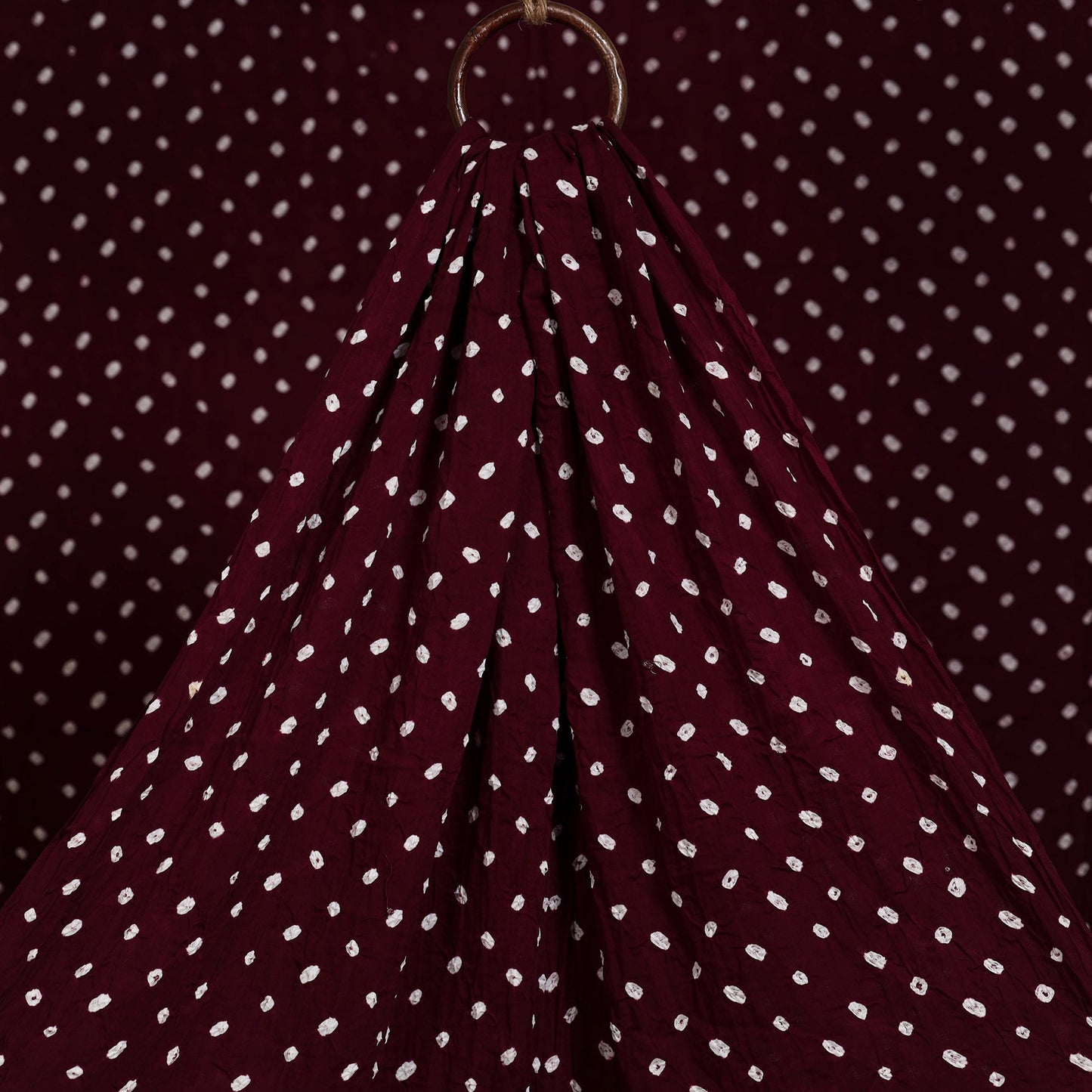 Maroon - kutch tie-dye cotton bandhani fabric 08