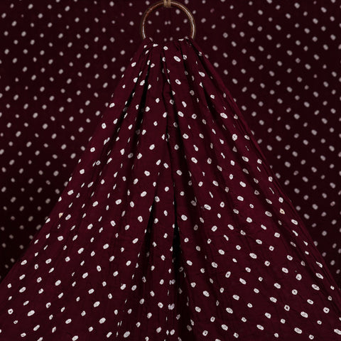 Maroon - kutch tie-dye cotton bandhani fabric 08