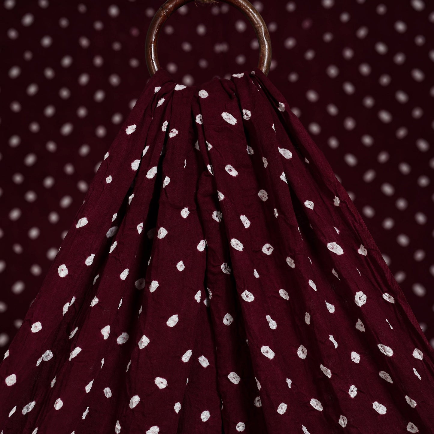 Maroon - kutch tie-dye cotton bandhani fabric 08