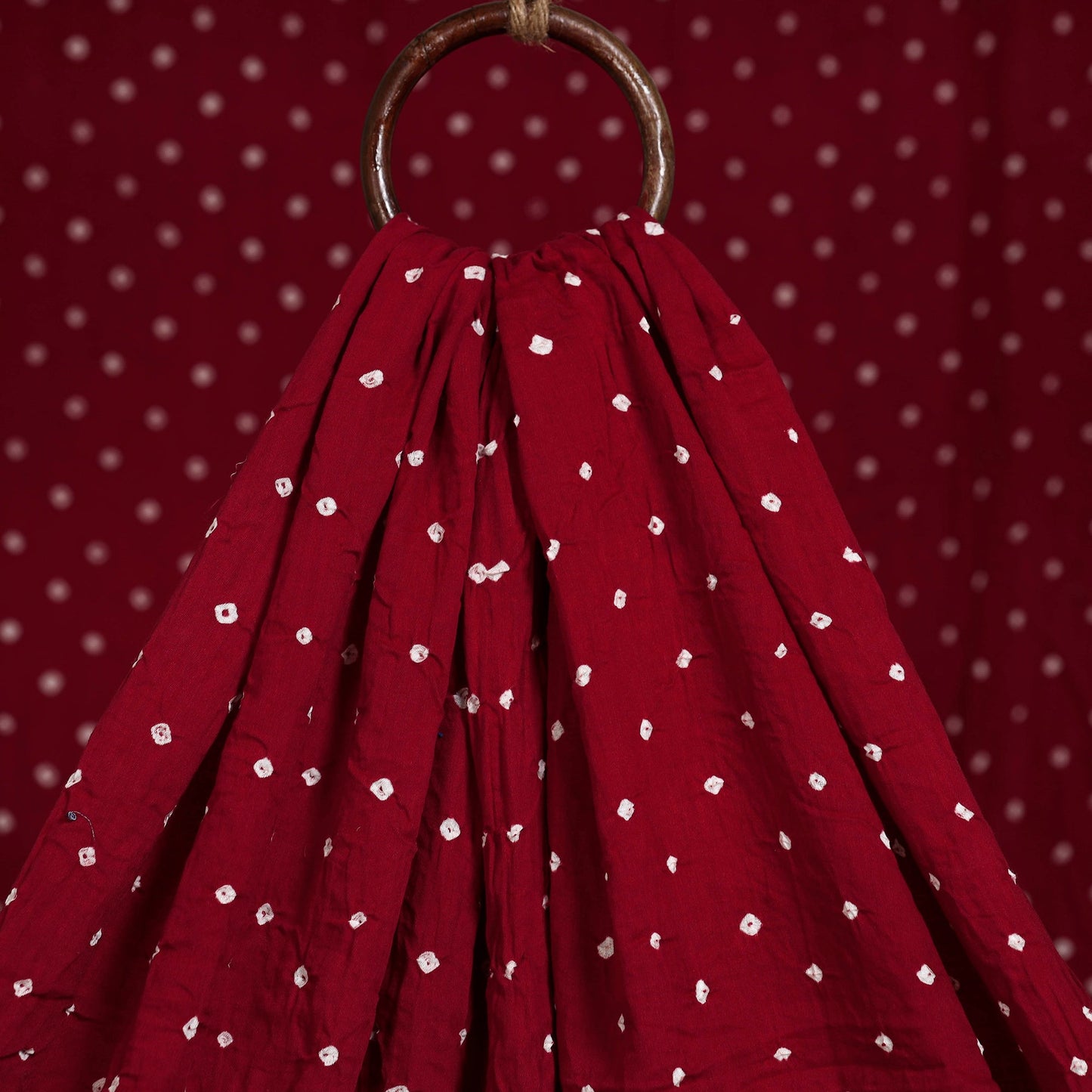 Maroon - kutch tie-dye cotton bandhani fabric 09